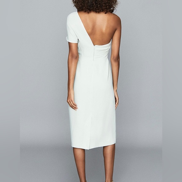 New! Reiss Riana One Shoulder sheath dress aqua nwt size 6 USA - Picture 2 of 5